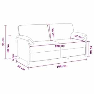 3-místné sofa Mořská zelená 198 x 83 x 95 cm Samet - obrázek 8
