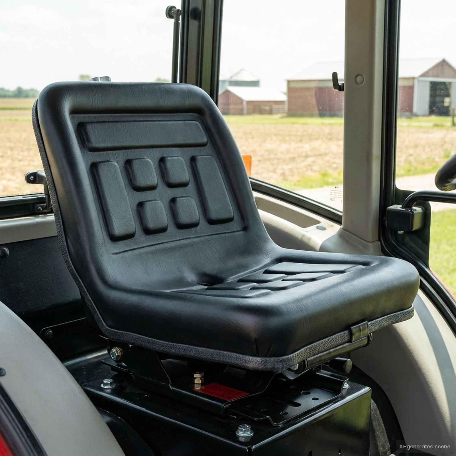vidaXL Scaun de tractor cu suspensie Negru 39,5 x 52 x 43 cm