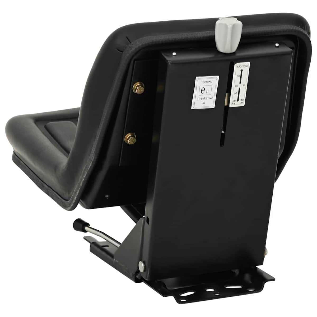 Traktor sæde med affjedring Sort 39,5 x 52 x 43 cm Stål og PVC - Billede 5