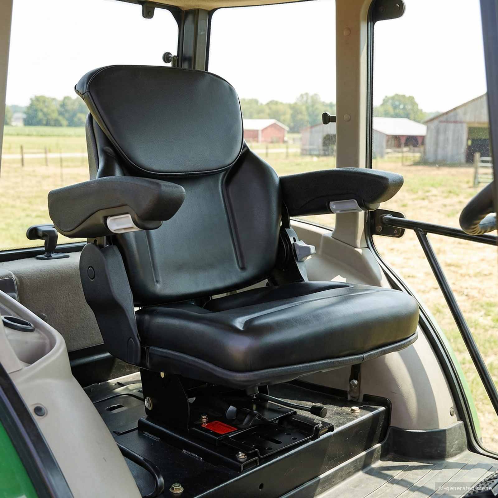 Tractorstoel met ophangingsysteem Zwart 60 x 58 x 72 cm image 1