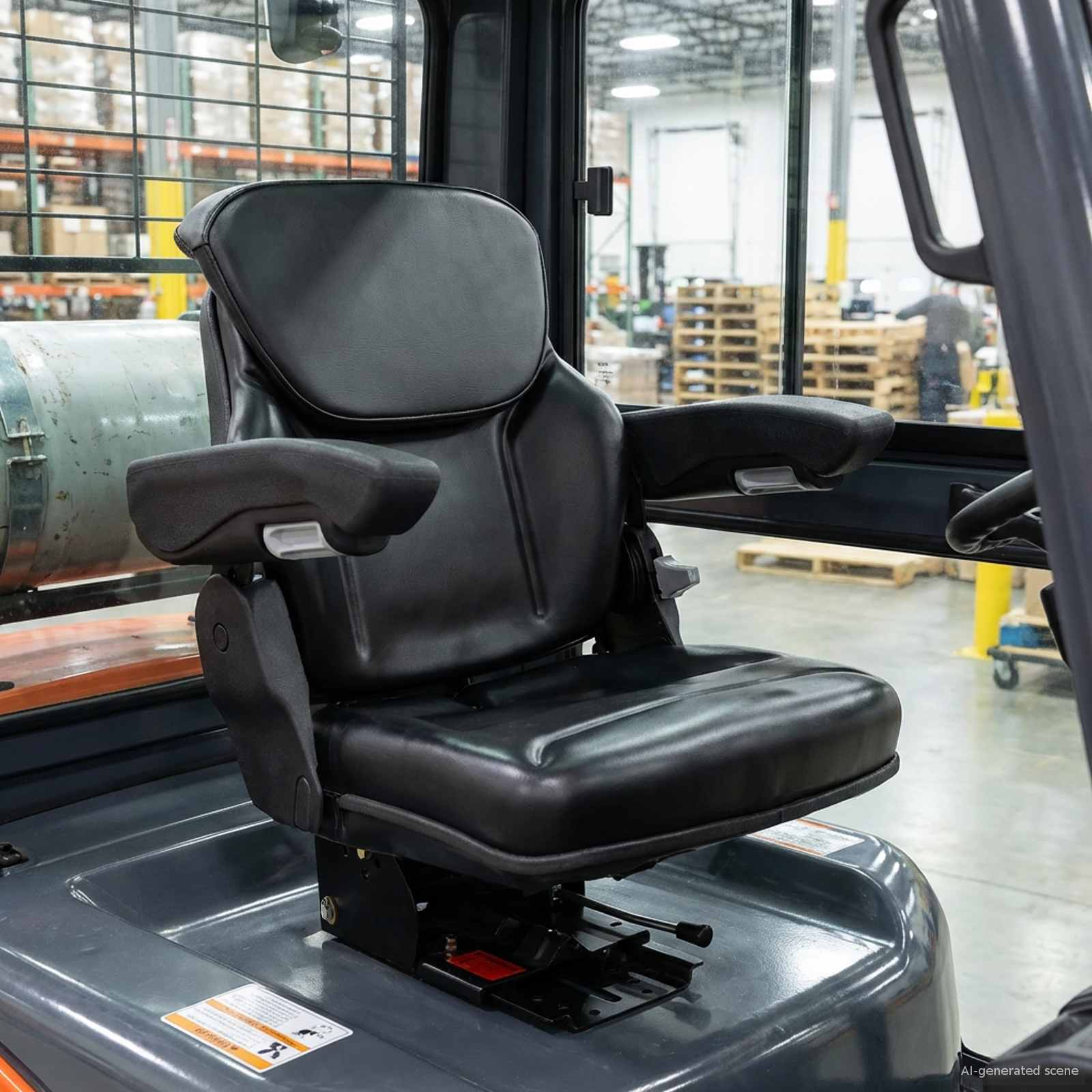 Tractorstoel met ophangingsysteem Zwart 60 x 58 x 72 cm image 3