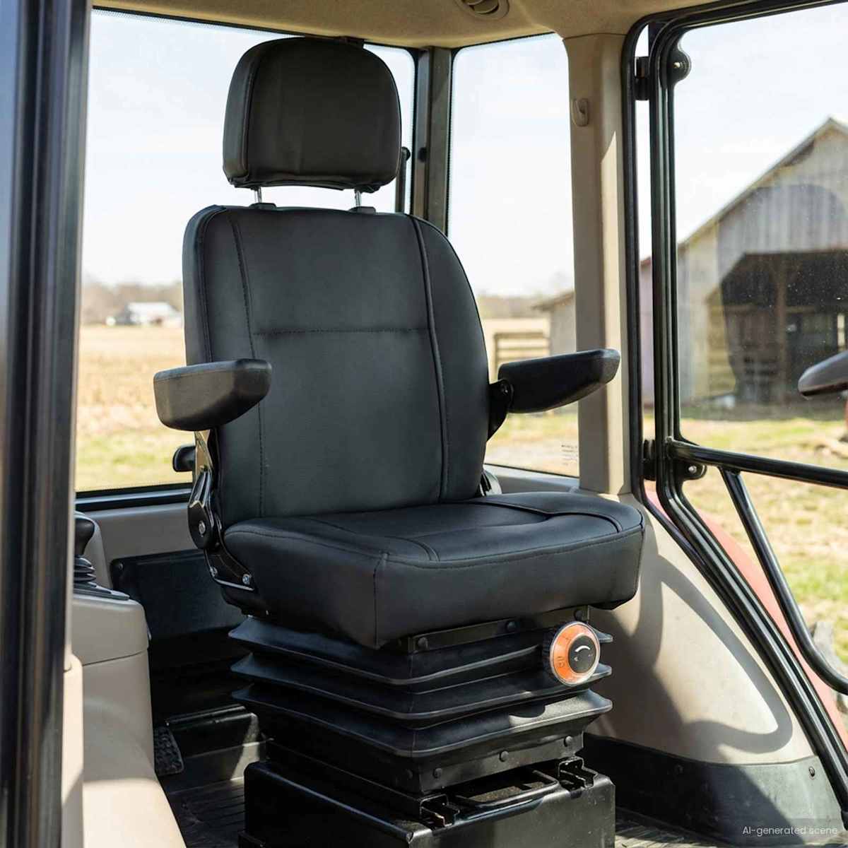 Traktor sæde med affjedring Sort 56 x 57 x 87 cm Stål og PVC