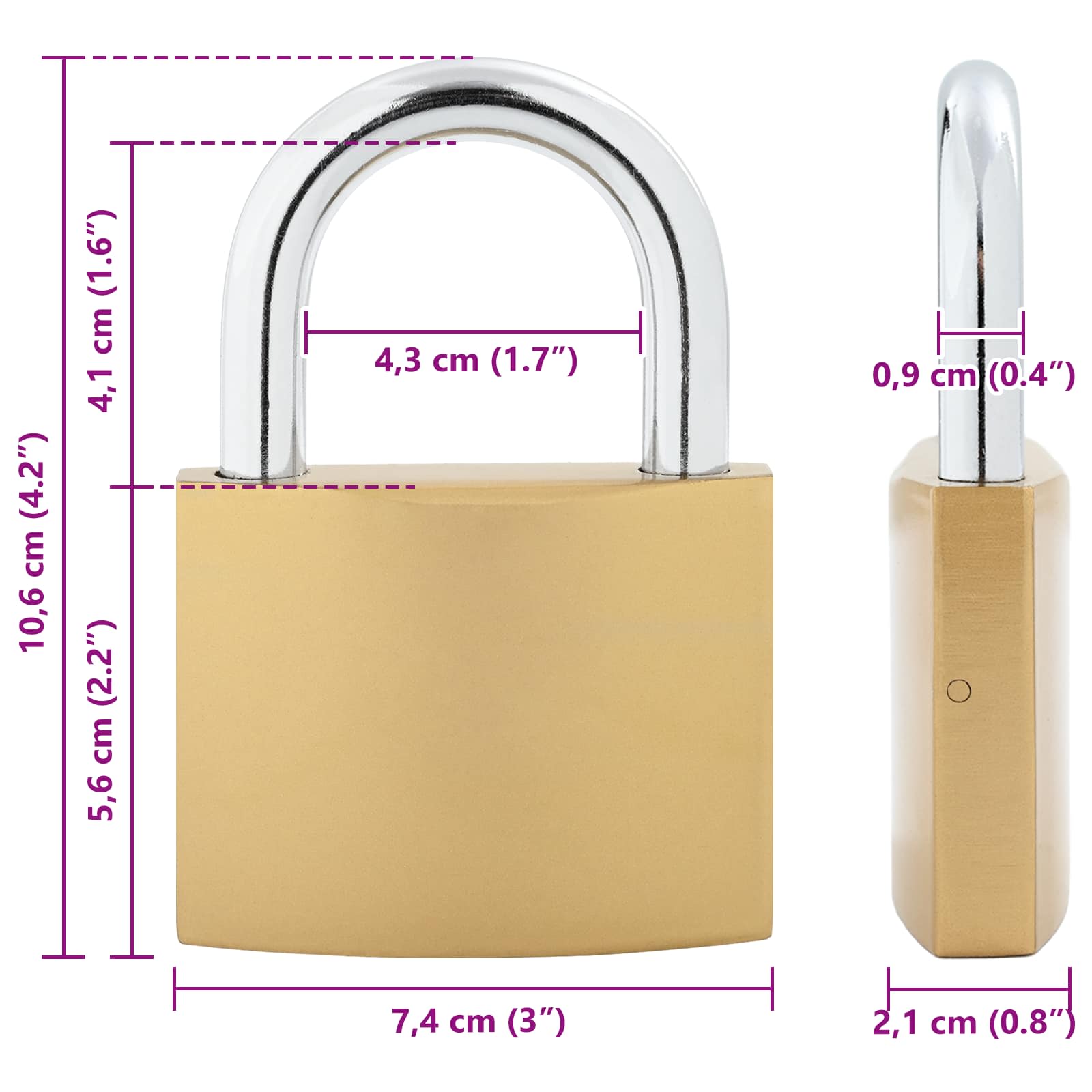 U zaklep s ključi 12 pcs Medenina elezo - slika 8