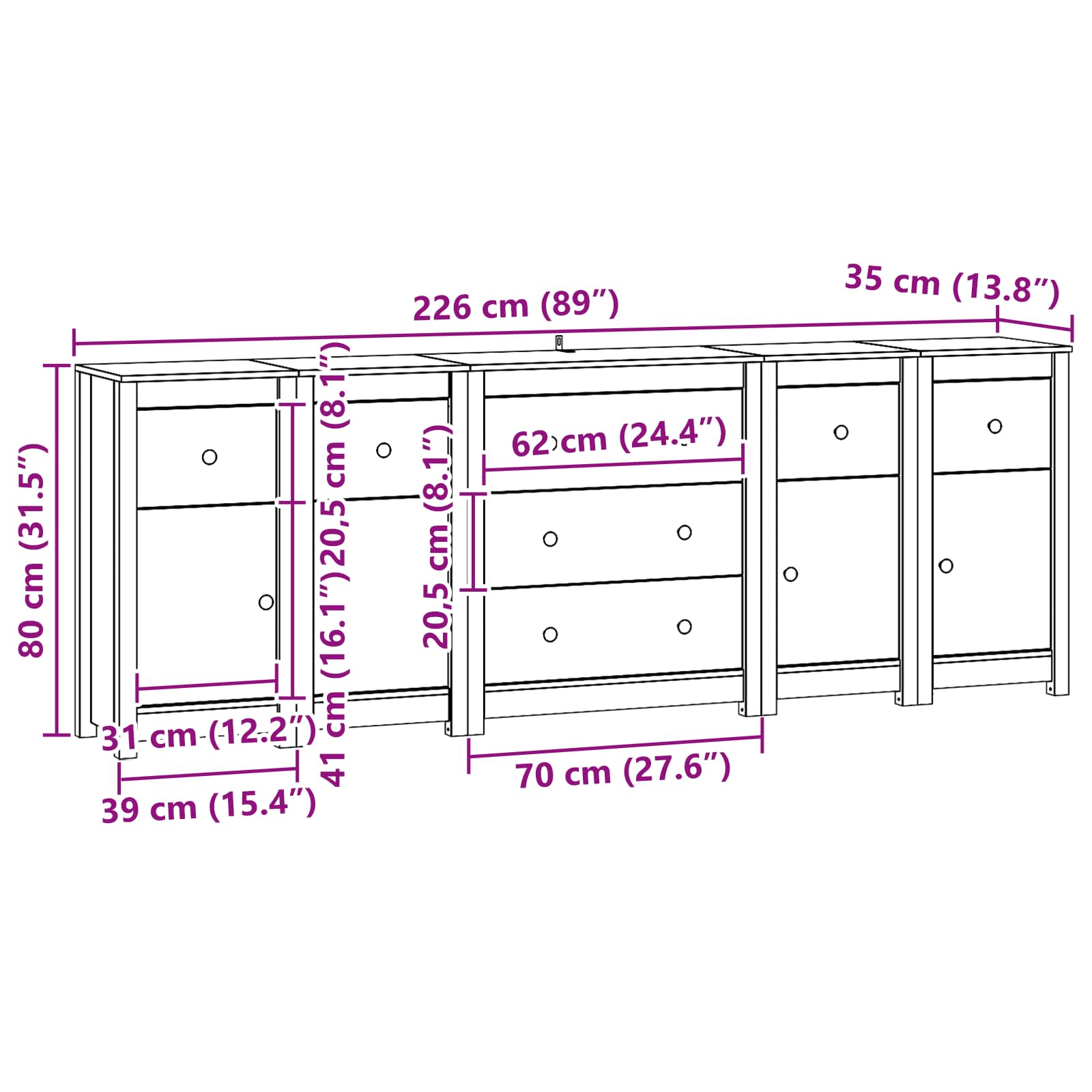 Sideboard size guide