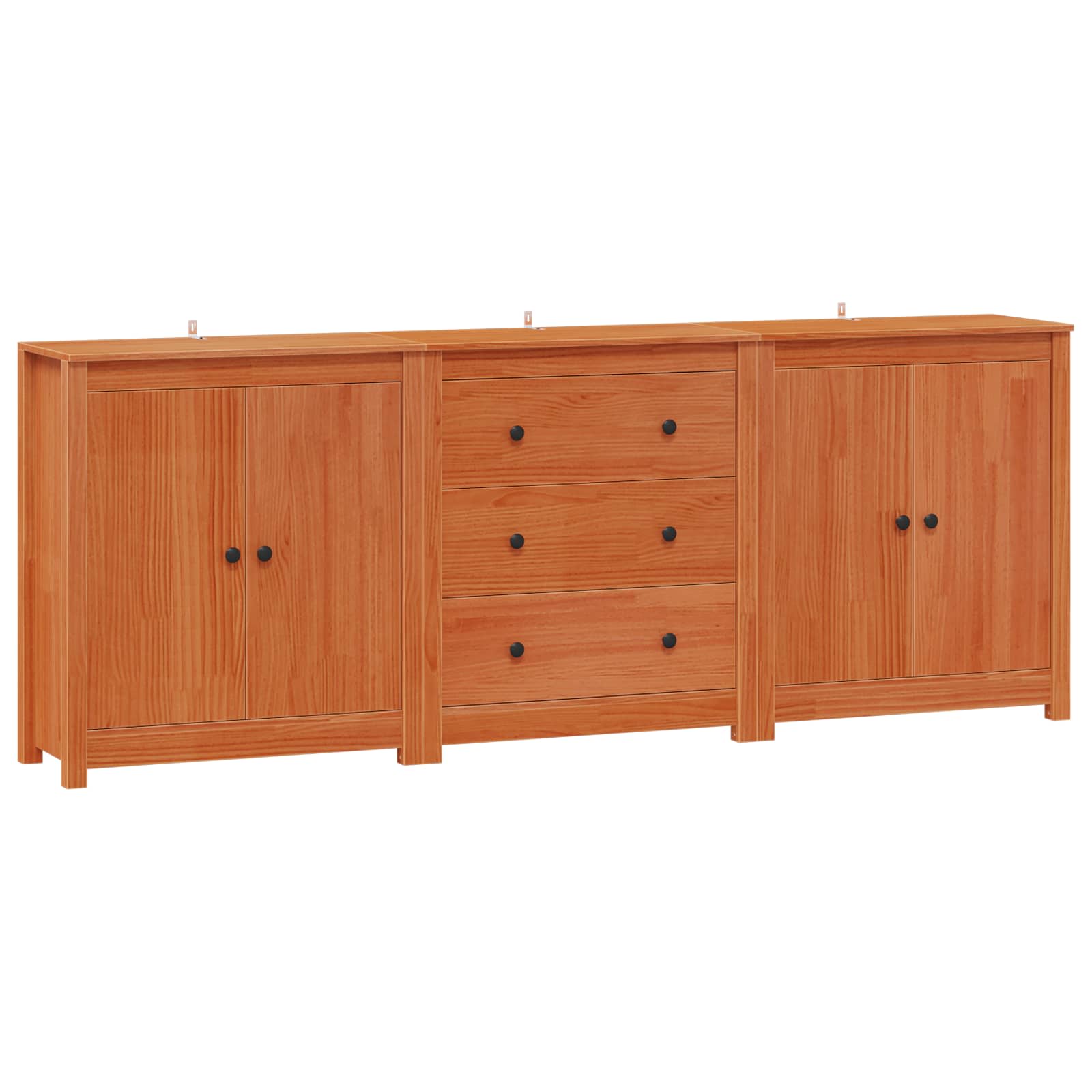 Dressoir met lade 3 pcs Wasbruin Massief grenenhout image 2