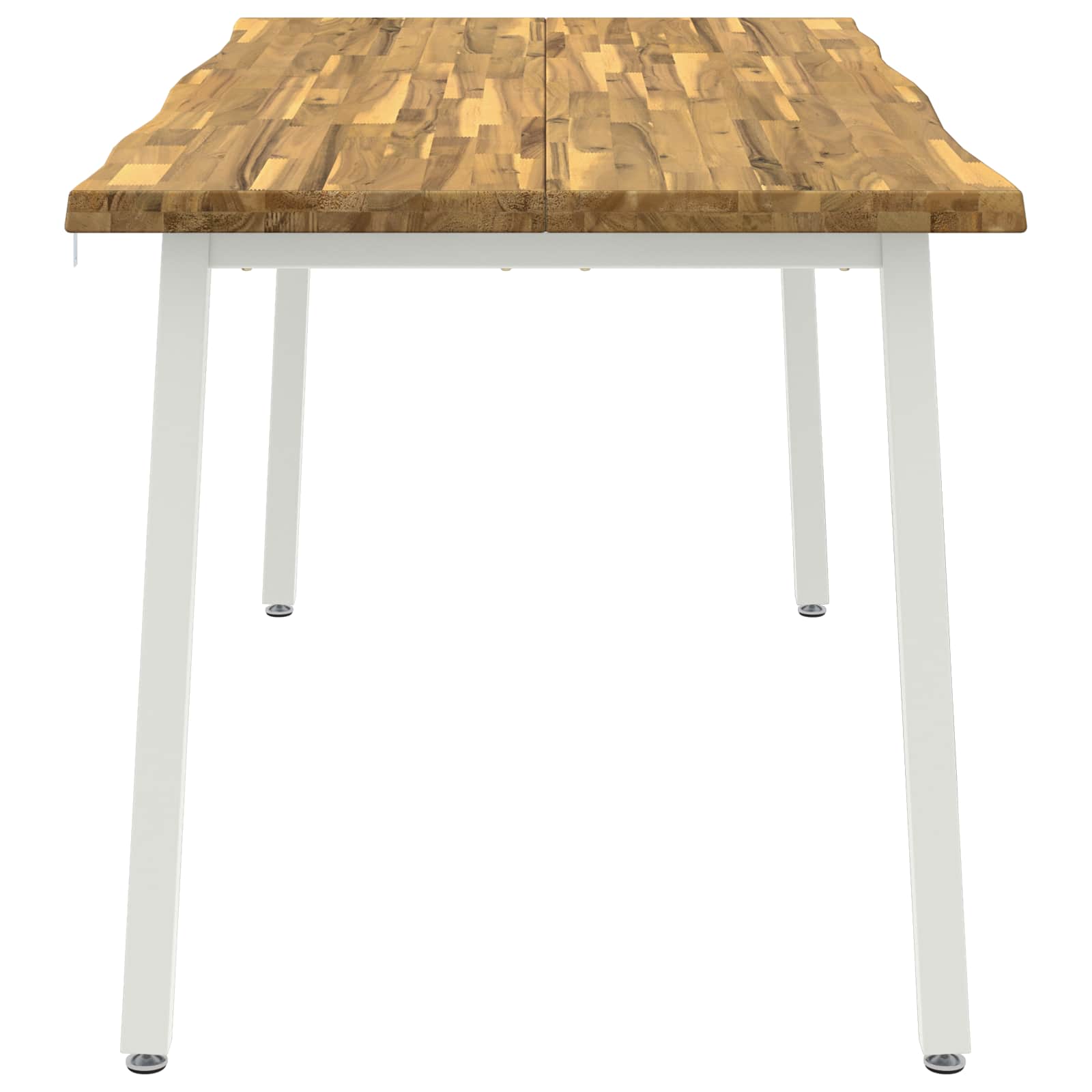 Live Edge Eettafel 140 x 90 x 75 cm Massief Acaciahout Wit image 3