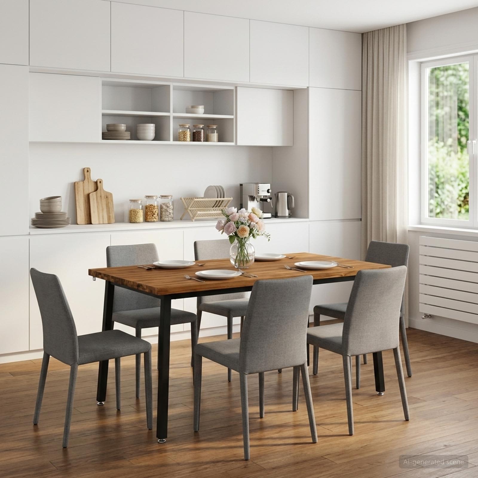 Vierkante Eettafel 160 x 70 x 75 cm Massief Acaciahout Naturel image 3