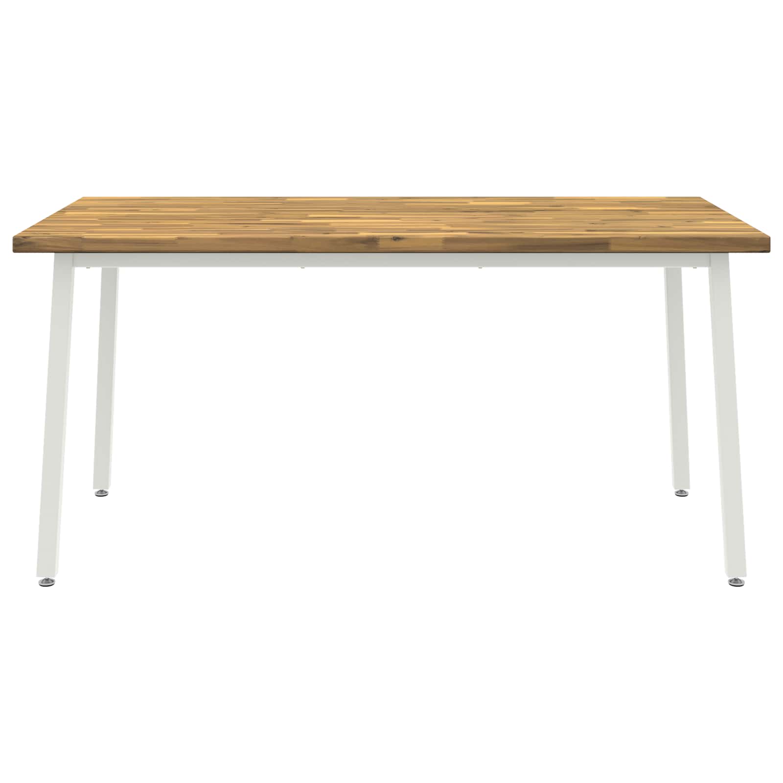 Vierkante Eettafel 160 x 80 x 75 cm Massief Acaciahout Wit image 4