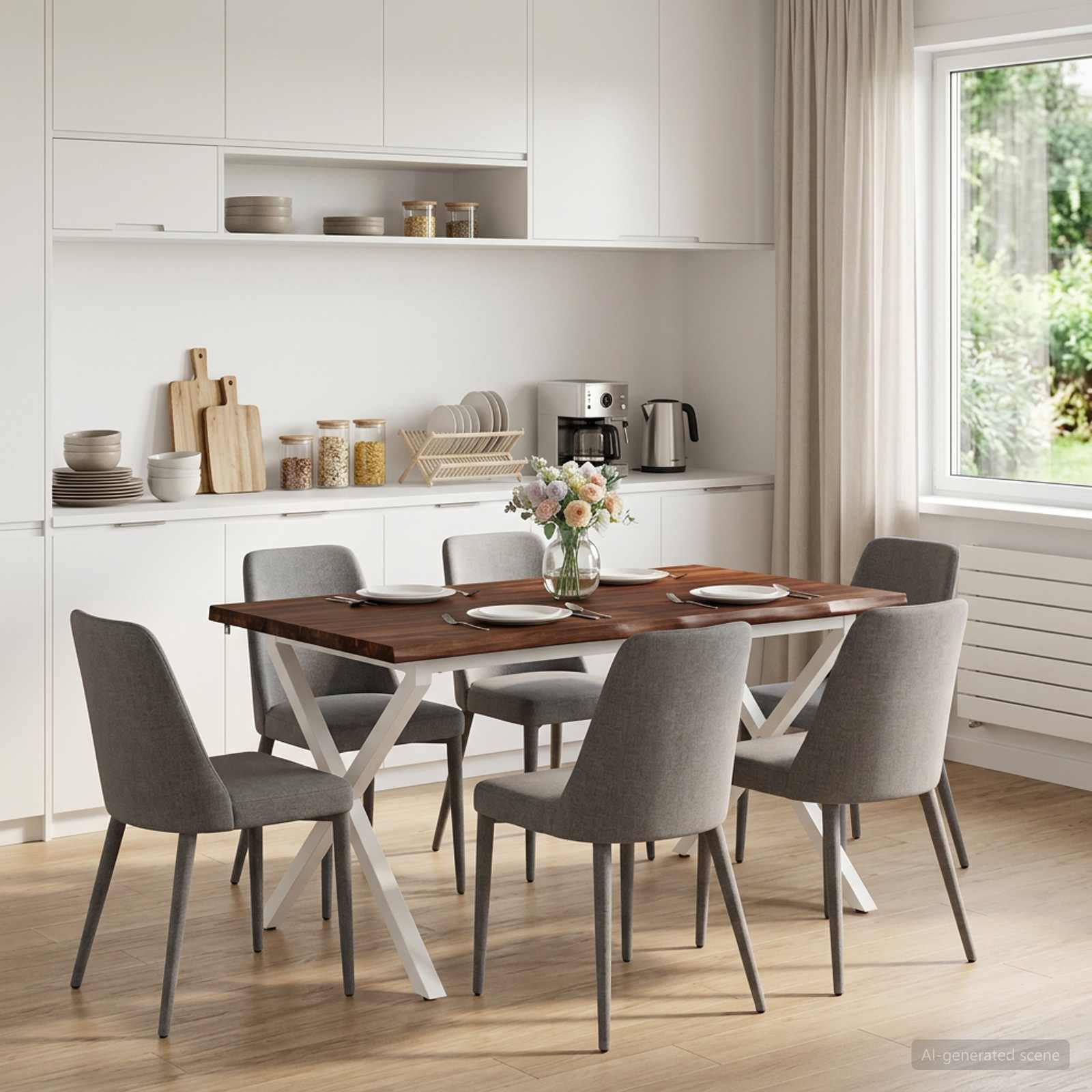 vidaXL - Eettafel - met - levendige - rand - 140 - x - 80 - x - 75 - cm - Donkerbruin