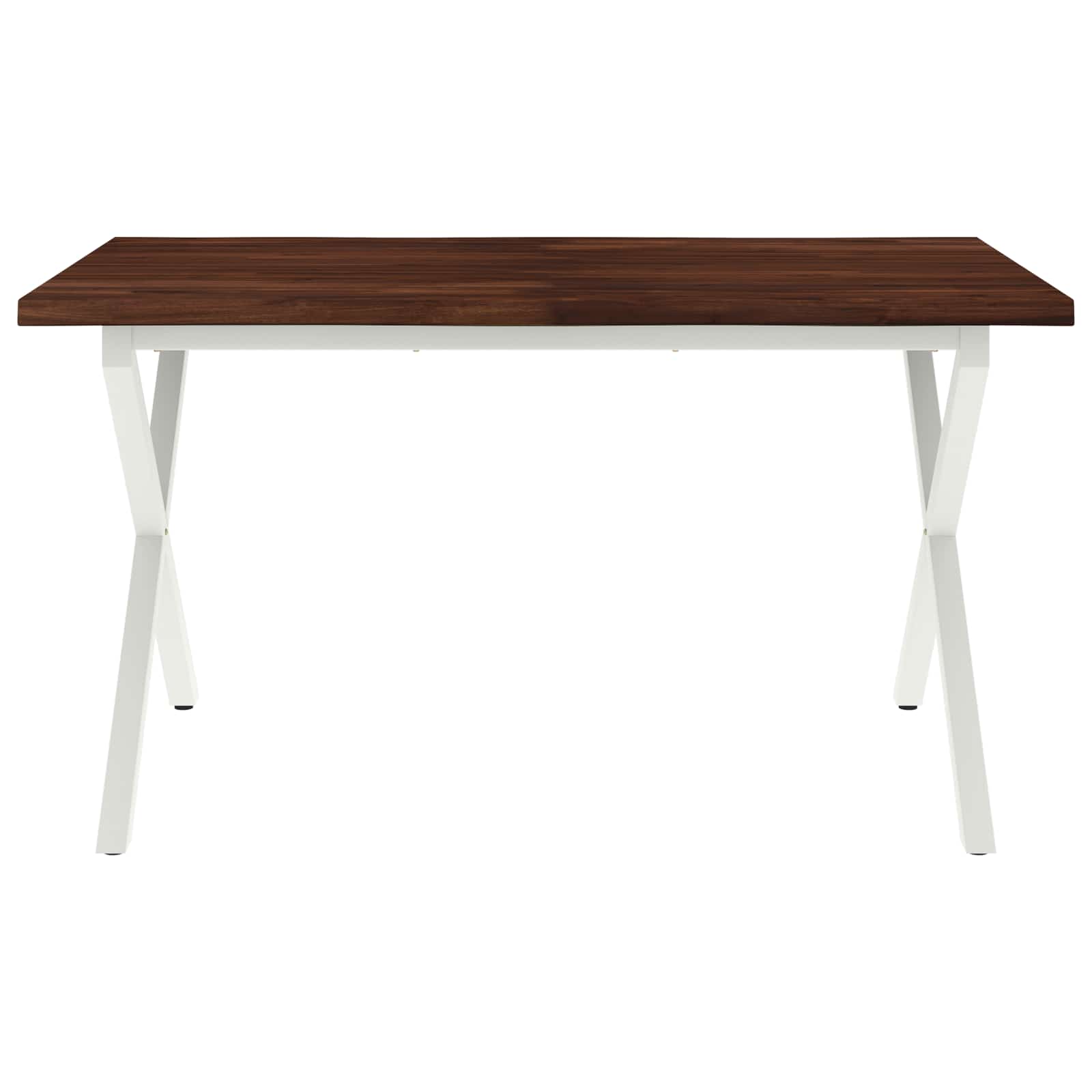 Jedilna miza z naravno robom 140 x 80 x 75 cm Temno rjava