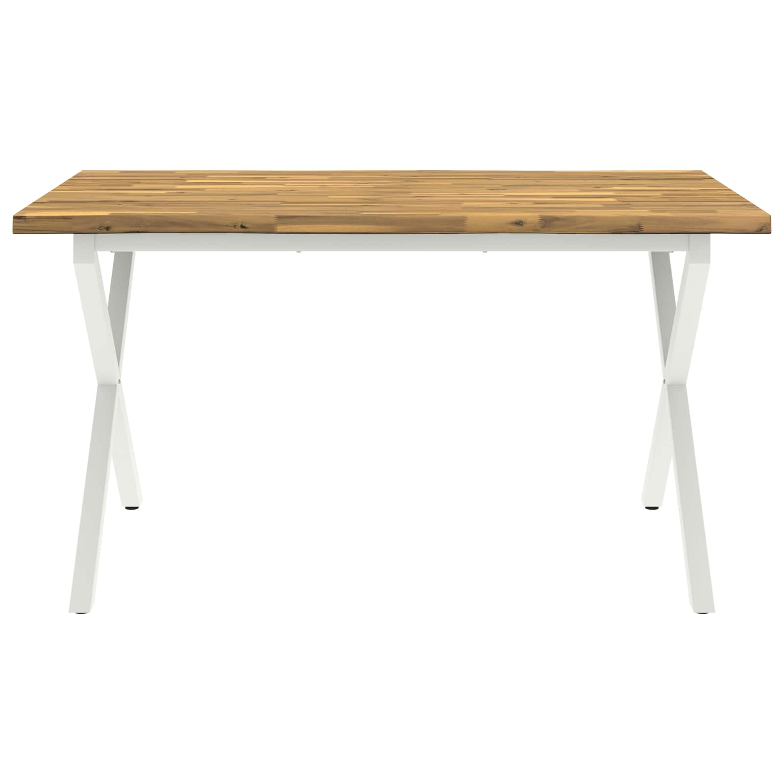 Live Edge Eettafel 140 x 80 x 75 cm Massief Acaciahout Wit image 4