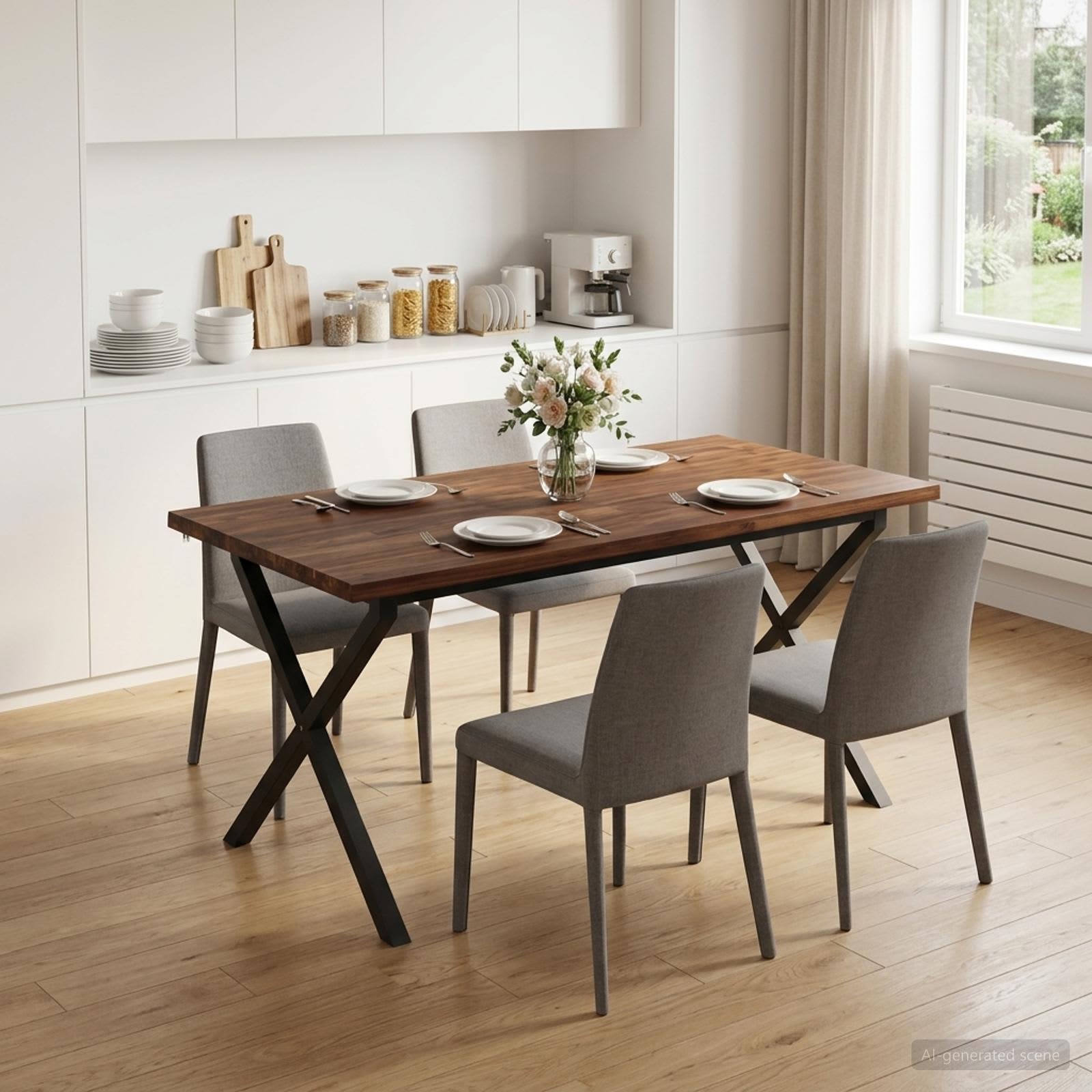 vidaXL - Eettafel - met - levendige - rand - 160 - x - 80 - x - 75 - cm