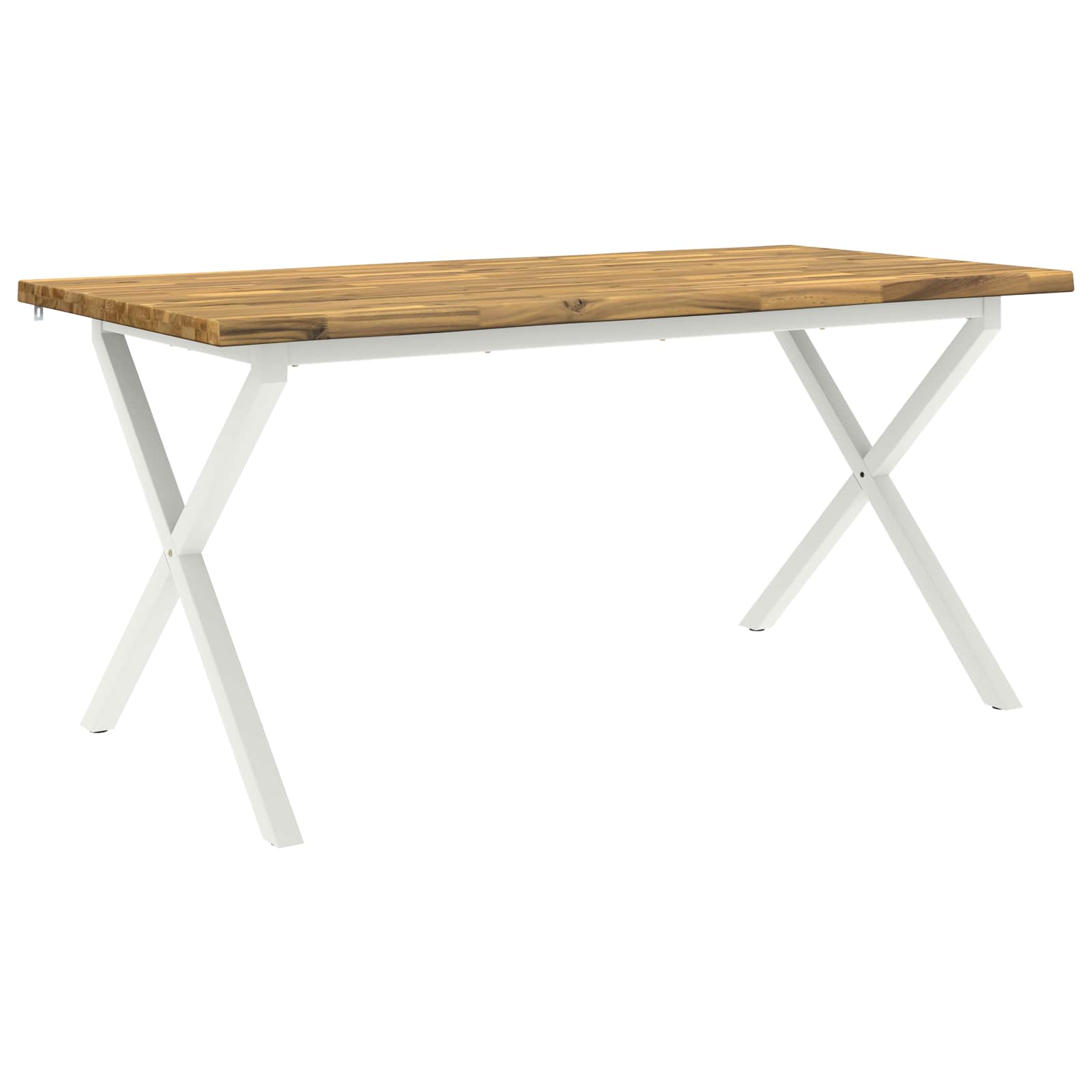 Live Edge Eettafel 160 x 80 x 75 cm Massief Acaciahout Wit