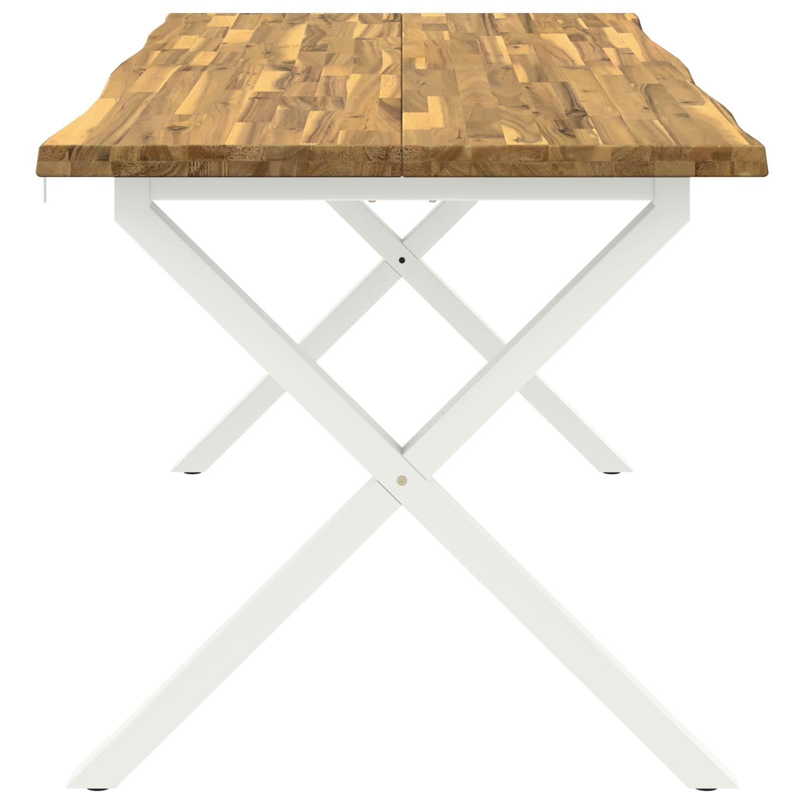 Live Edge Eettafel 160 x 80 x 75 cm Massief Acaciahout Wit