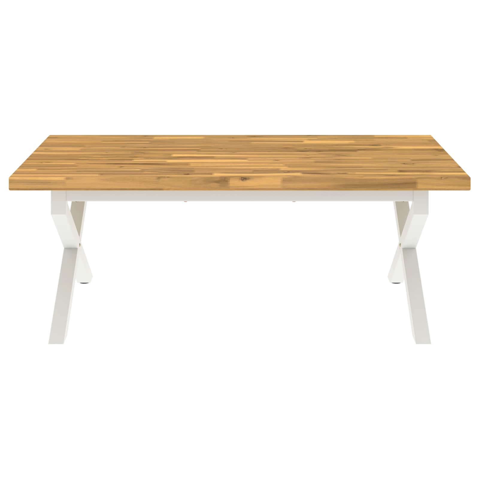Vierkante Eettafel 120 x 90 x 75 cm Massief Acaciahout Wit