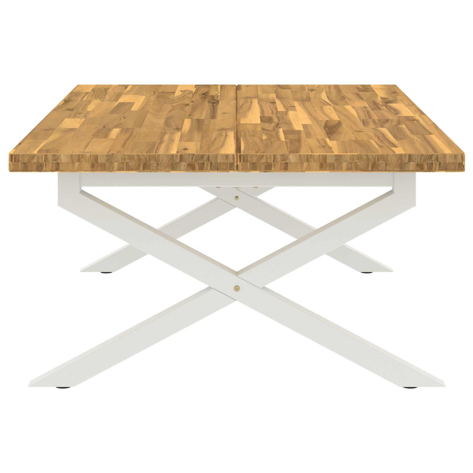 Vierkante Eettafel 120 x 90 x 75 cm Massief Acaciahout Wit
