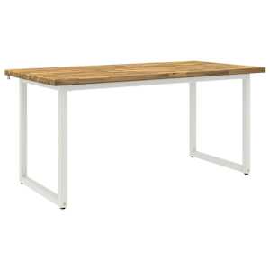 vidaXL Ruudukujuline s&ouml;&ouml;gilaud 160 x 70 x 75 cm Tugev akatsiapuu Valge