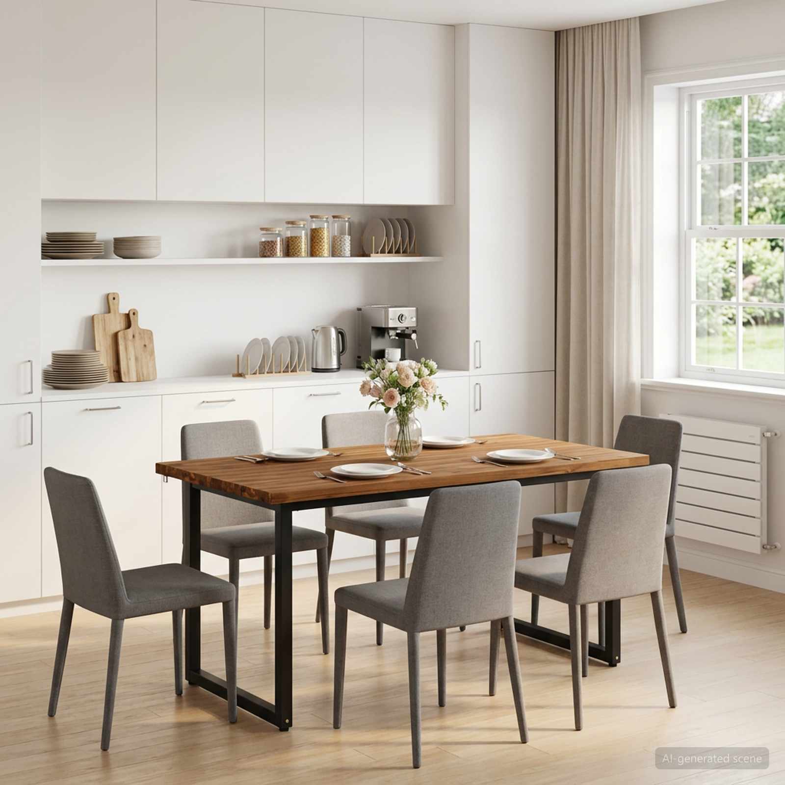 Vierkante Eettafel 160 x 70 x 75 cm Massief Acaciahout Naturel image 3