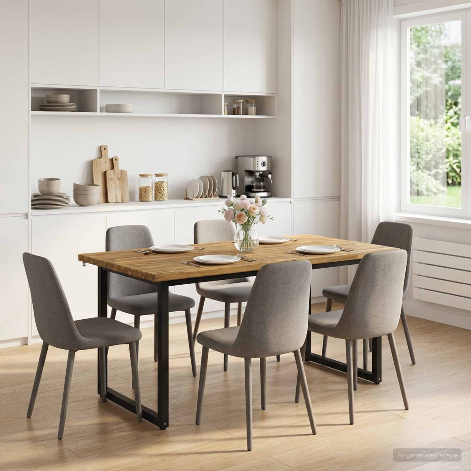 Τετράγωνο Τραπέζι Φαγητού 160 x 70 x 75 εκ. Στερεό Ξύλο Ακακίας - Image 3