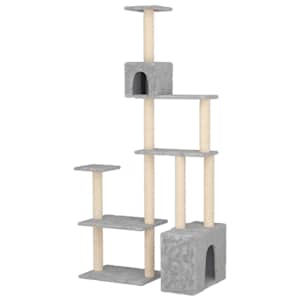 vidaXL Kassipuu kraapimispostidega Helehall 177,5 cm