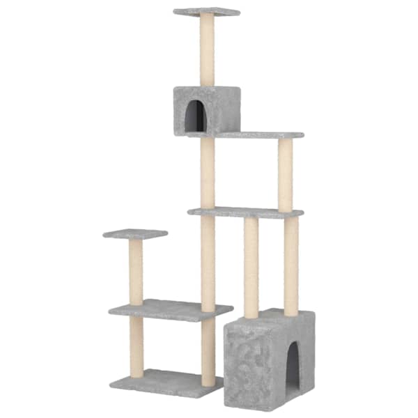 vidaXL Kassipuu kraapimispostidega Helehall 177,5 cm