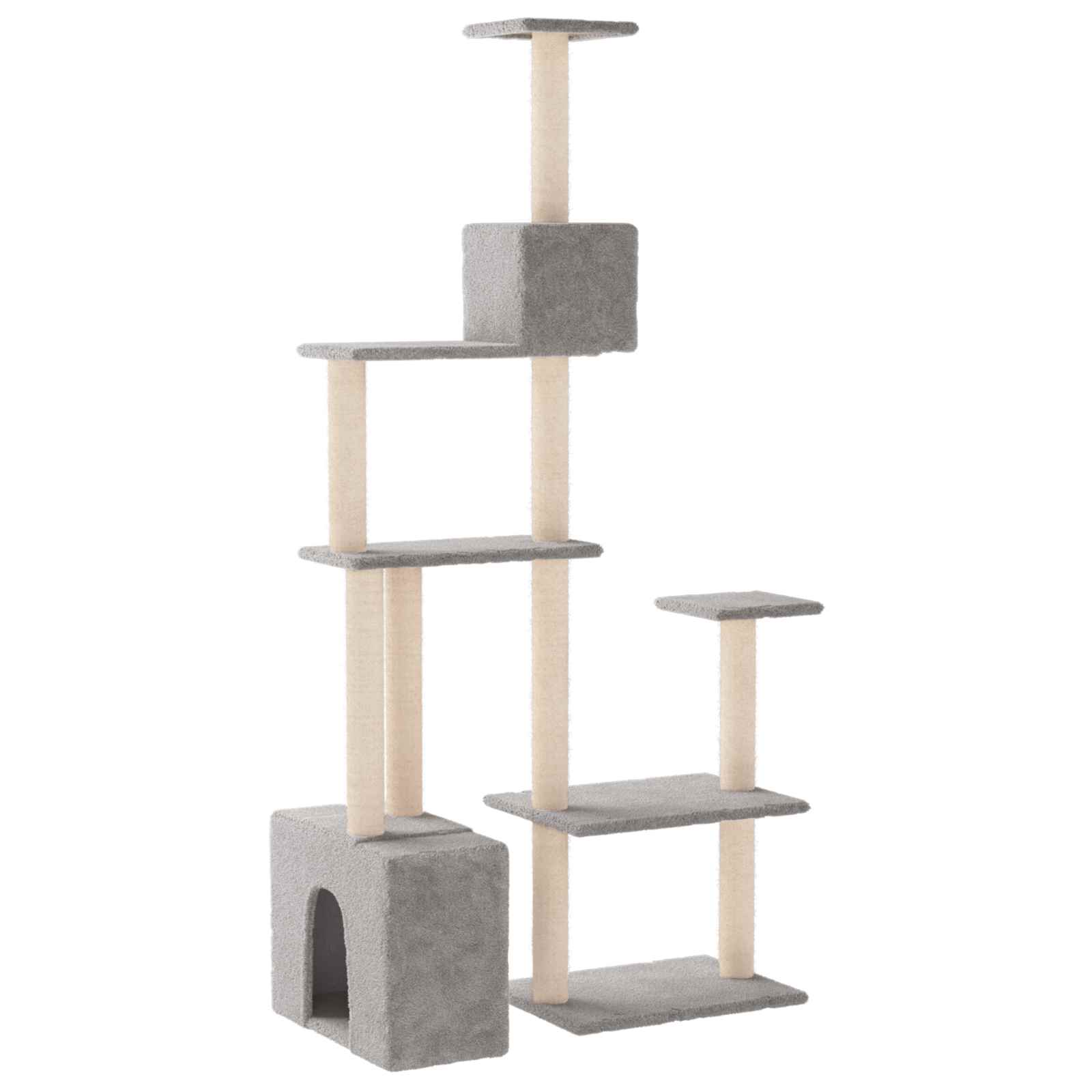 Kattenboom met sisal krabpalen Lichtgrijs 177,5 cm image 5