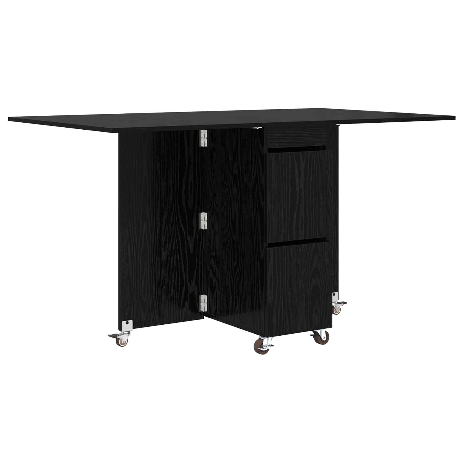 Ruokailupöytä 2 pcs 140 x 80 x 77 cm Tekninen puu Musta tammi - Image 2