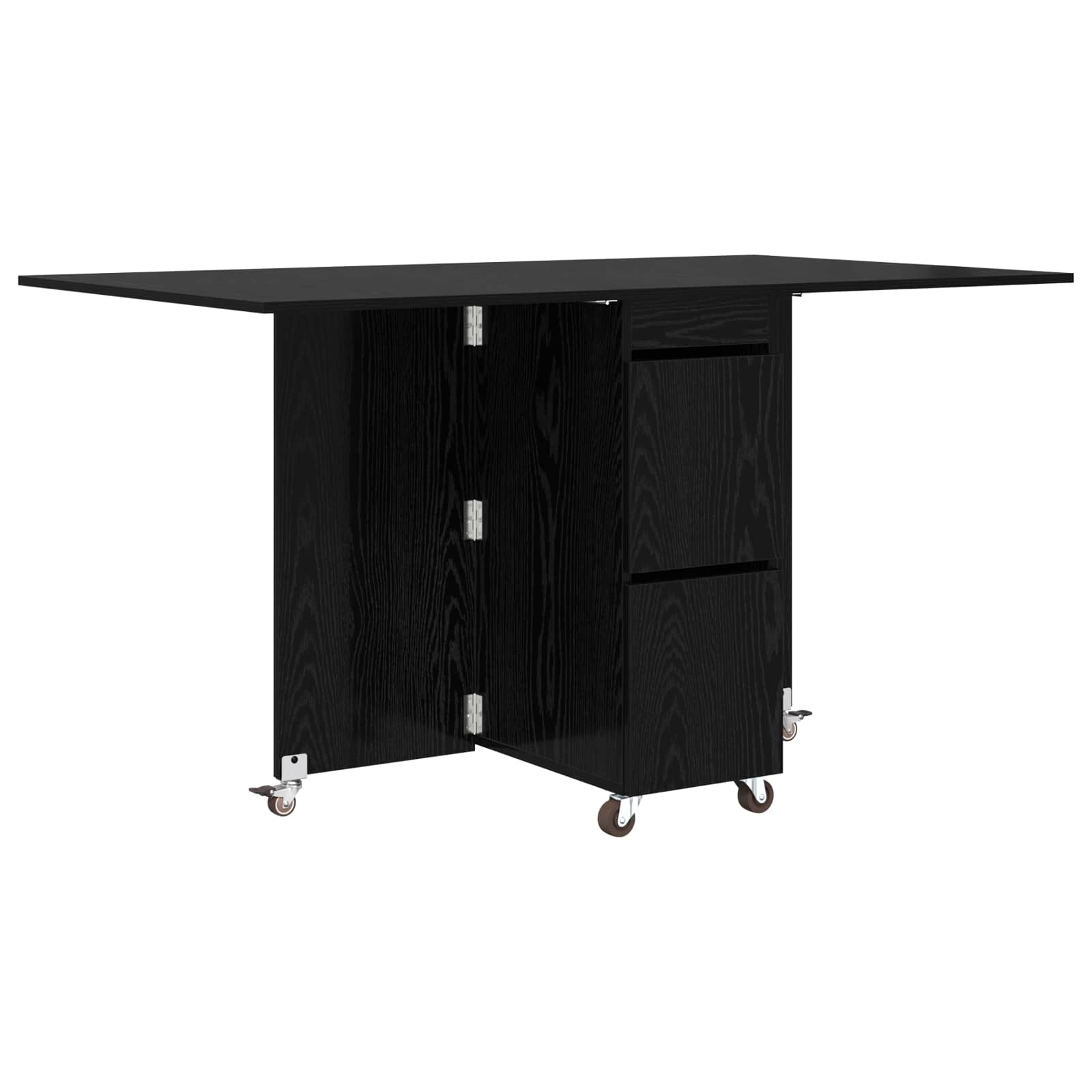 Ruokailupöytä 2 pcs 140 x 80 x 77 cm Tekninen puu Musta tammi - Image 8