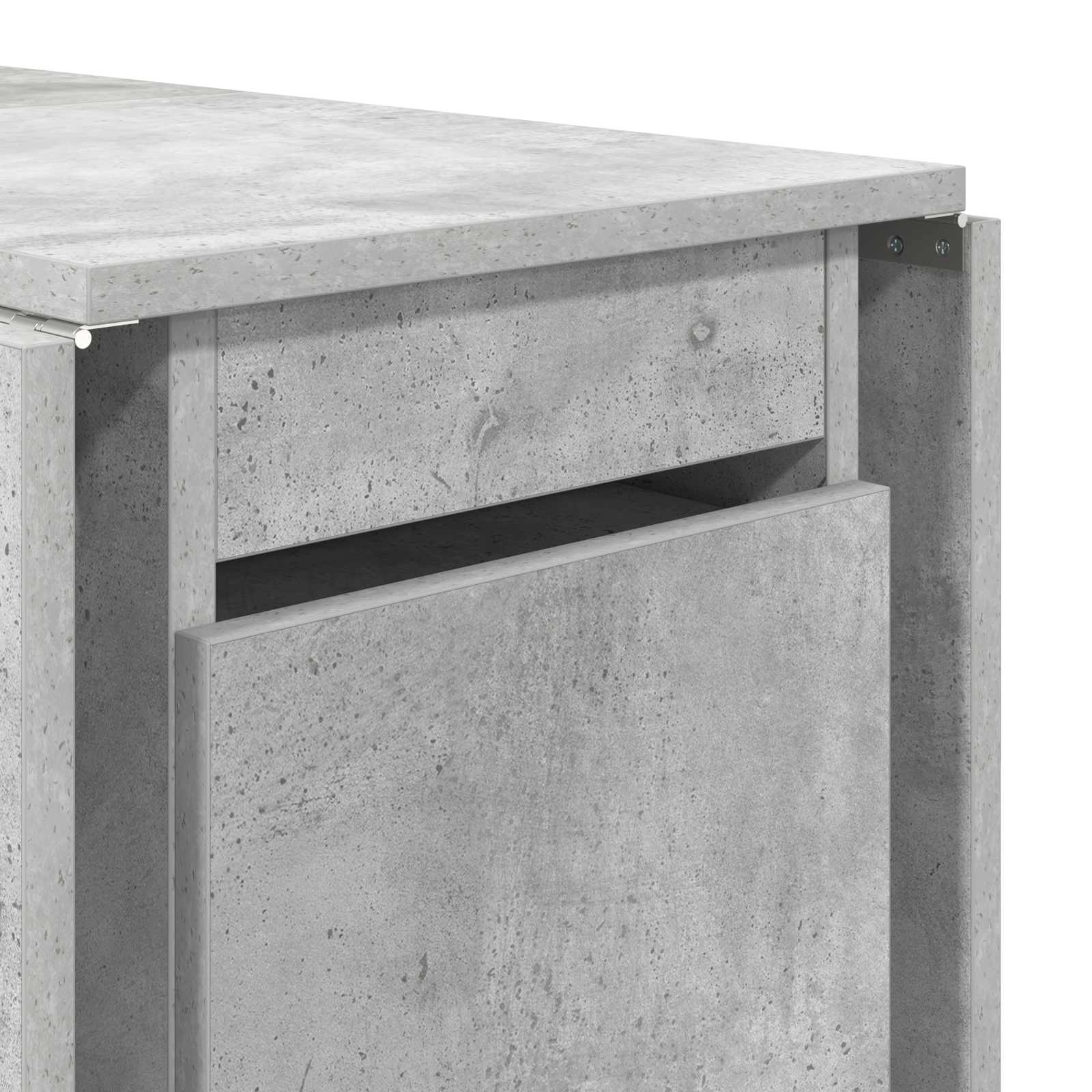 Ruokailupöytä 2 pcs 140 x 80 x 77 cm Tekninen puu Betoninharmaa - Image 9