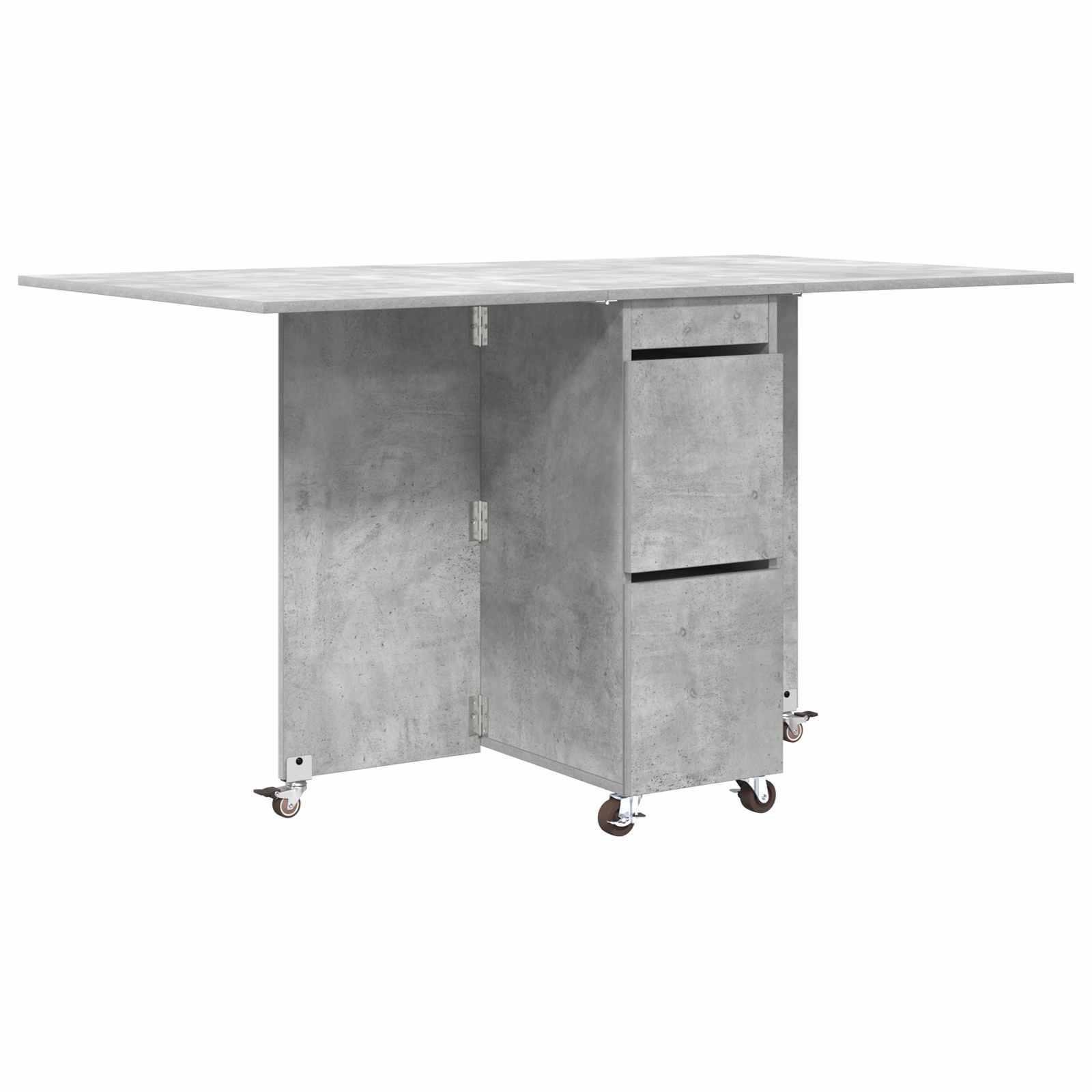 Ruokailupöytä 2 pcs 140 x 80 x 77 cm Tekninen puu Betoninharmaa - Image 2