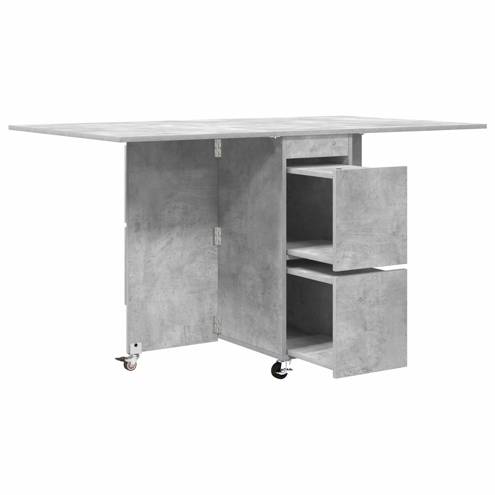 Ruokailupöytä 2 pcs 140 x 80 x 77 cm Tekninen puu Betoninharmaa - Image 5