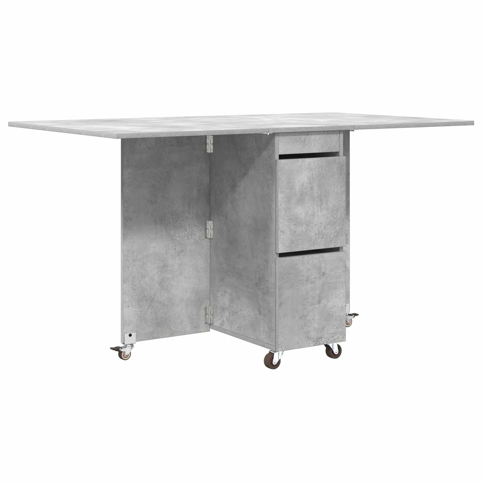 Ruokailupöytä 2 pcs 140 x 80 x 77 cm Tekninen puu Betoninharmaa - Image 8