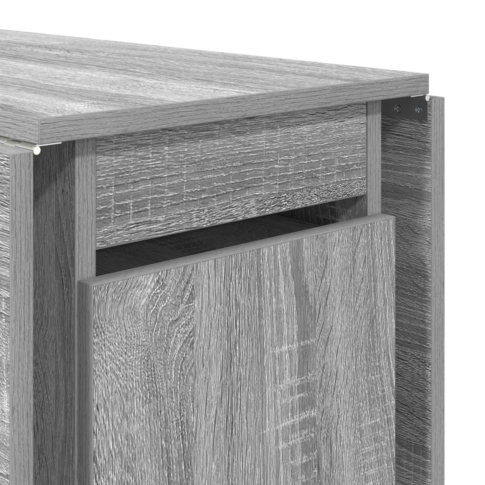 Ruokailupöytä 2 pcs 140 x 80 x 77 cm Tekninen puu Harmaa Sonoma - Image 9