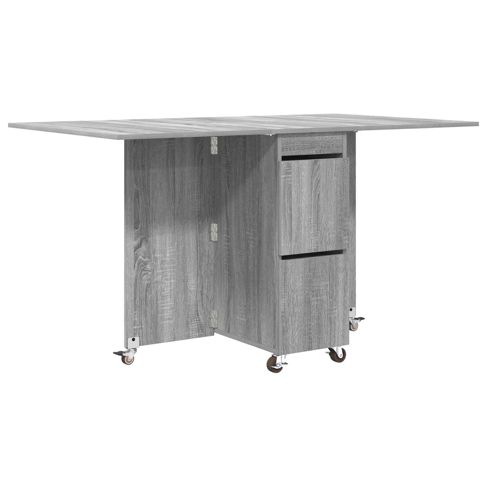 Ruokailupöytä 2 pcs 140 x 80 x 77 cm Tekninen puu Harmaa Sonoma - Image 2