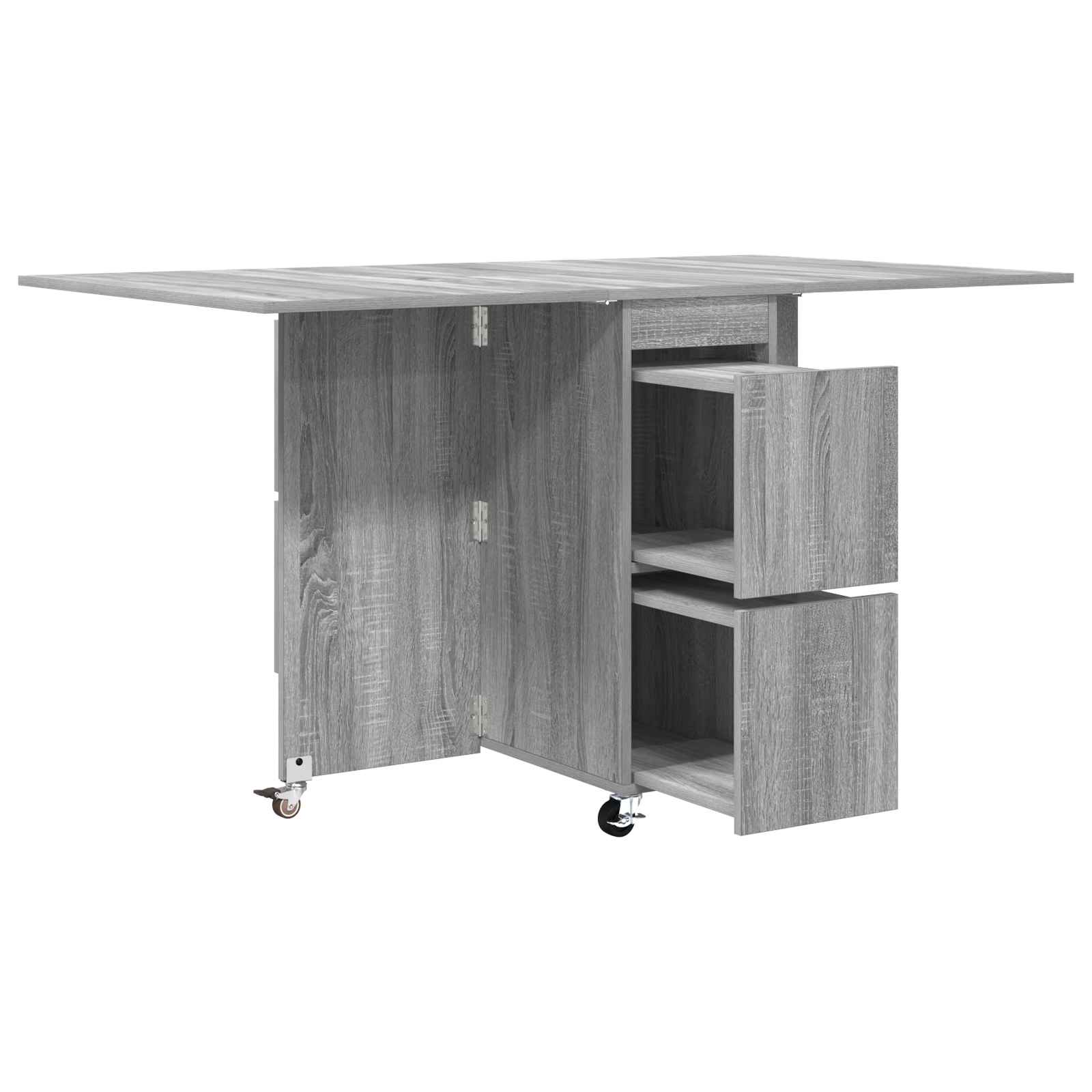 Ruokailupöytä 2 pcs 140 x 80 x 77 cm Tekninen puu Harmaa Sonoma - Image 5