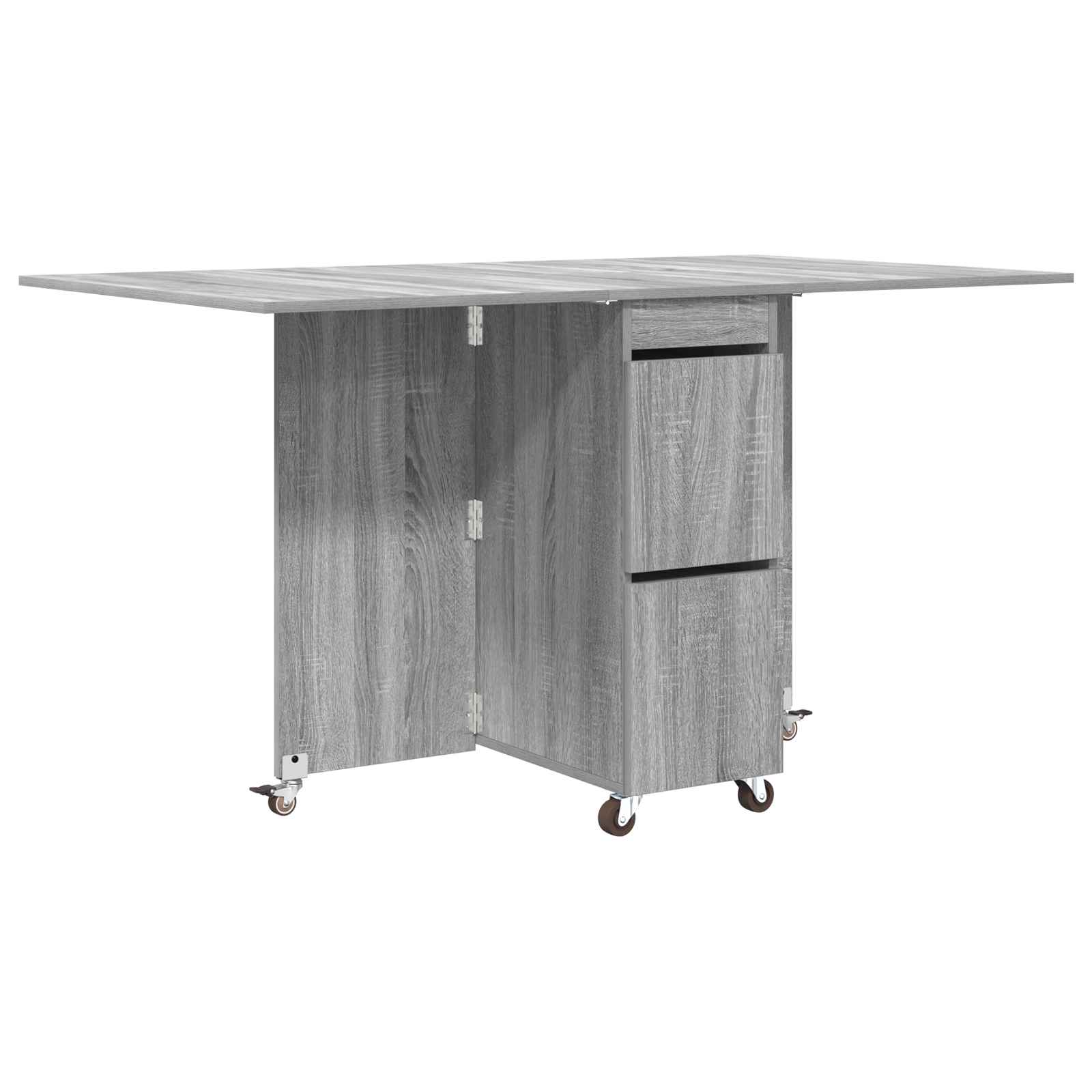 Ruokailupöytä 2 pcs 140 x 80 x 77 cm Tekninen puu Harmaa Sonoma - Image 8