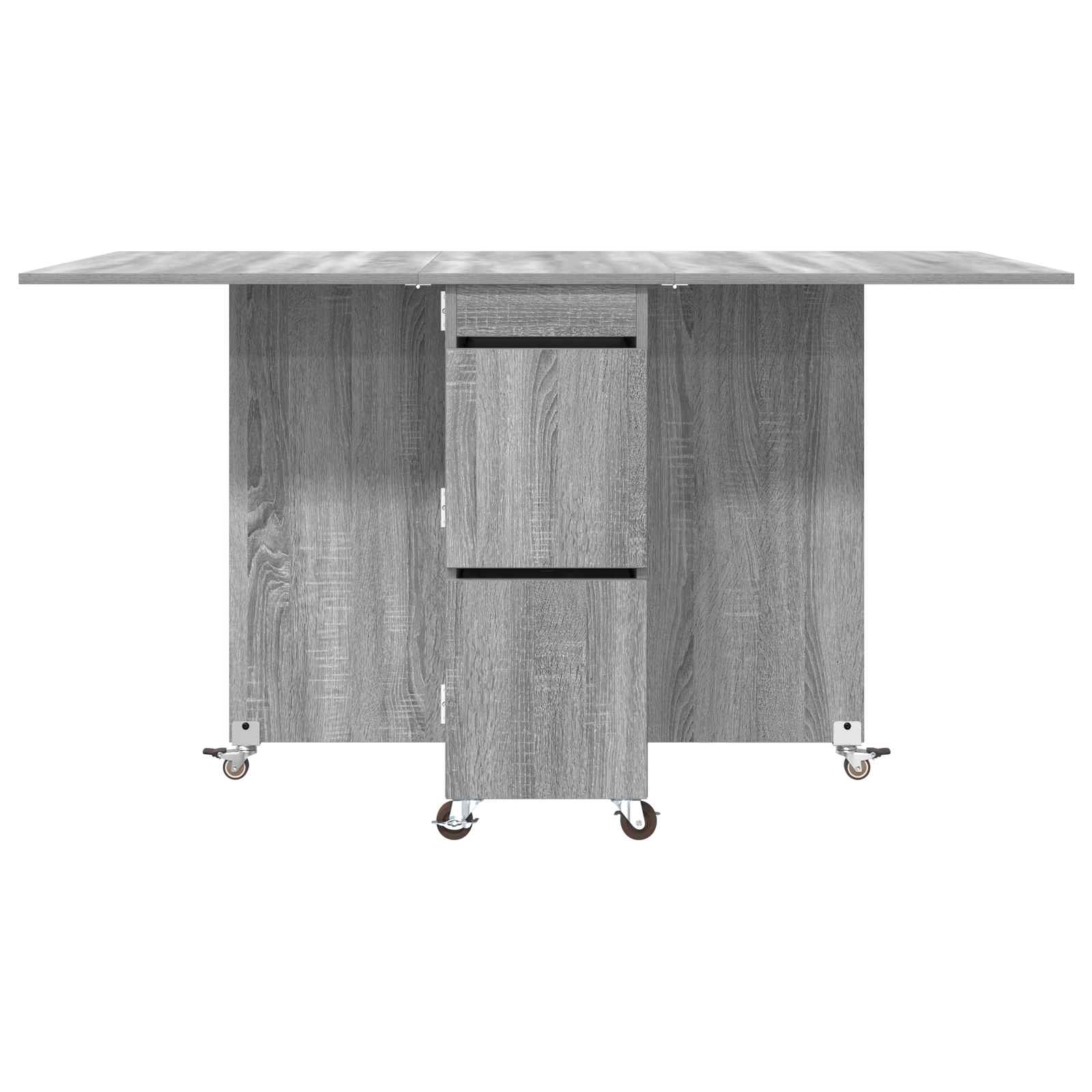 Ruokailupöytä 2 pcs 140 x 80 x 77 cm Tekninen puu Harmaa Sonoma - Image 6