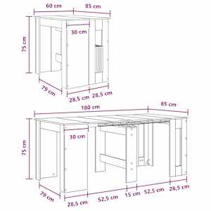 Jídelní stůl 180 x 85 x 75 cm Kompozitní dřevo Staré dřevo - obrázek 11