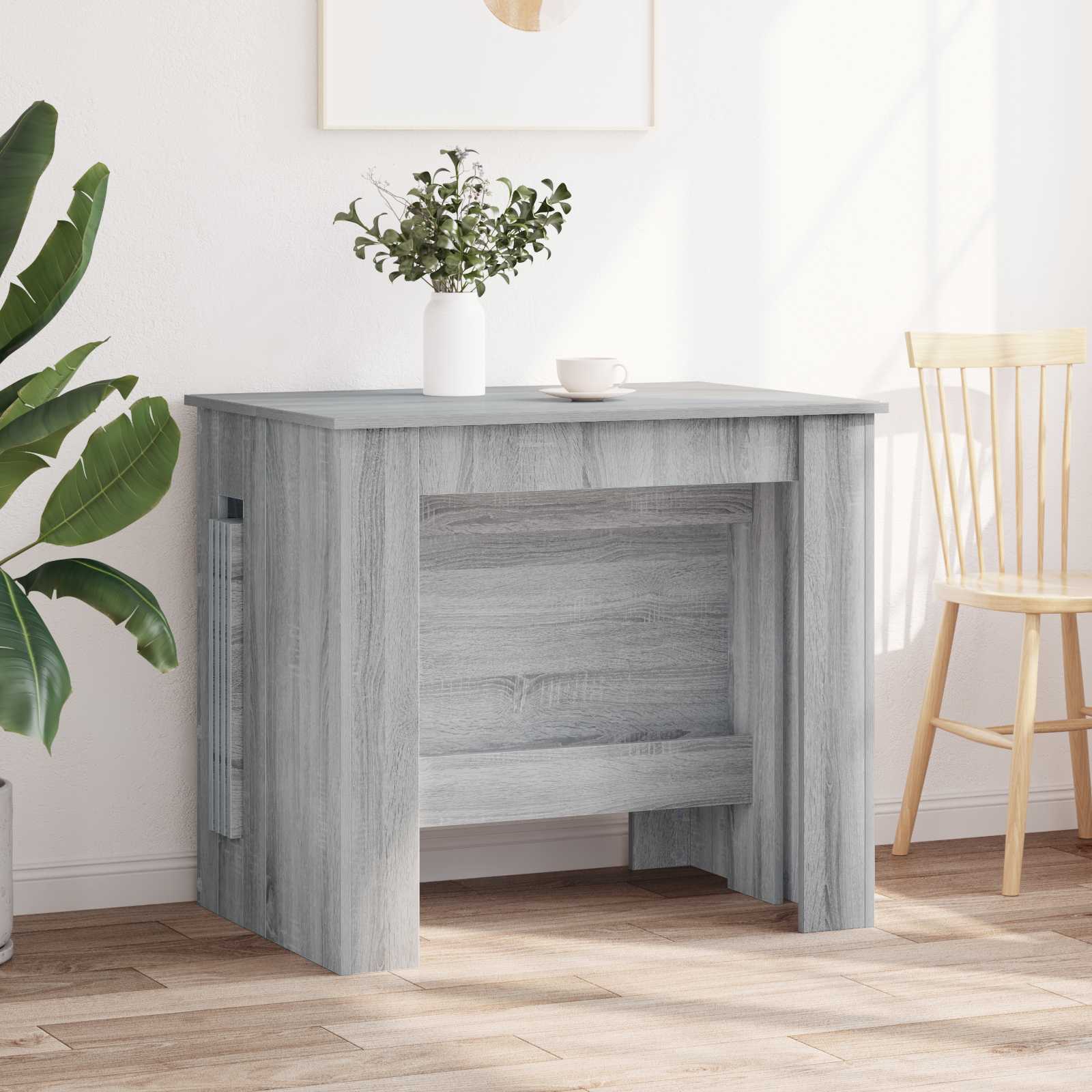 Ruokailupöytä 240 x 85 x 75 cm Tekninen puu Harmaa Sonoma - Image 4