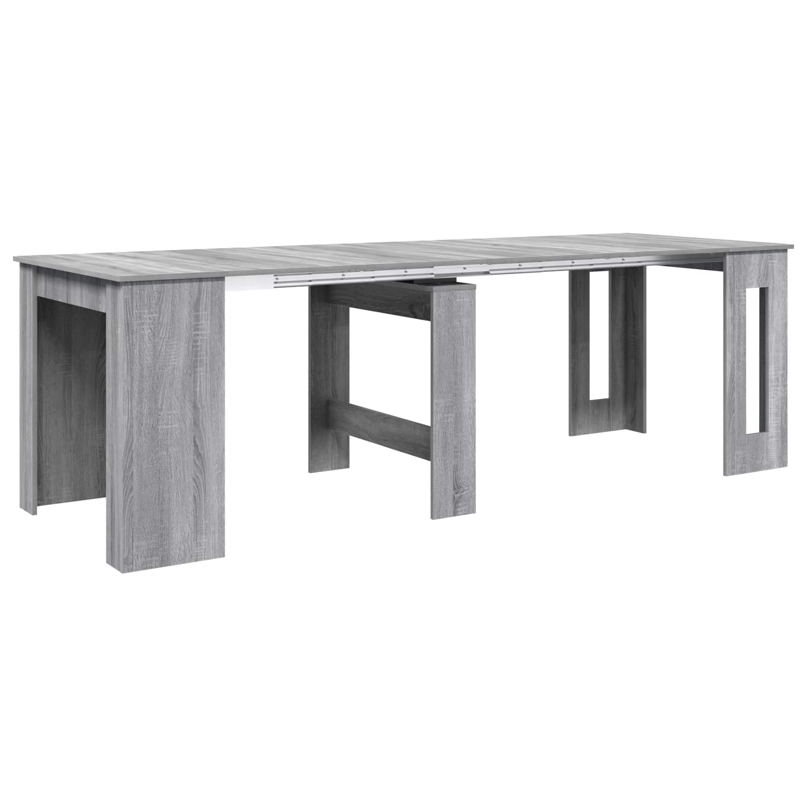Ruokailupöytä 240 x 85 x 75 cm Tekninen puu Harmaa Sonoma - Image 2