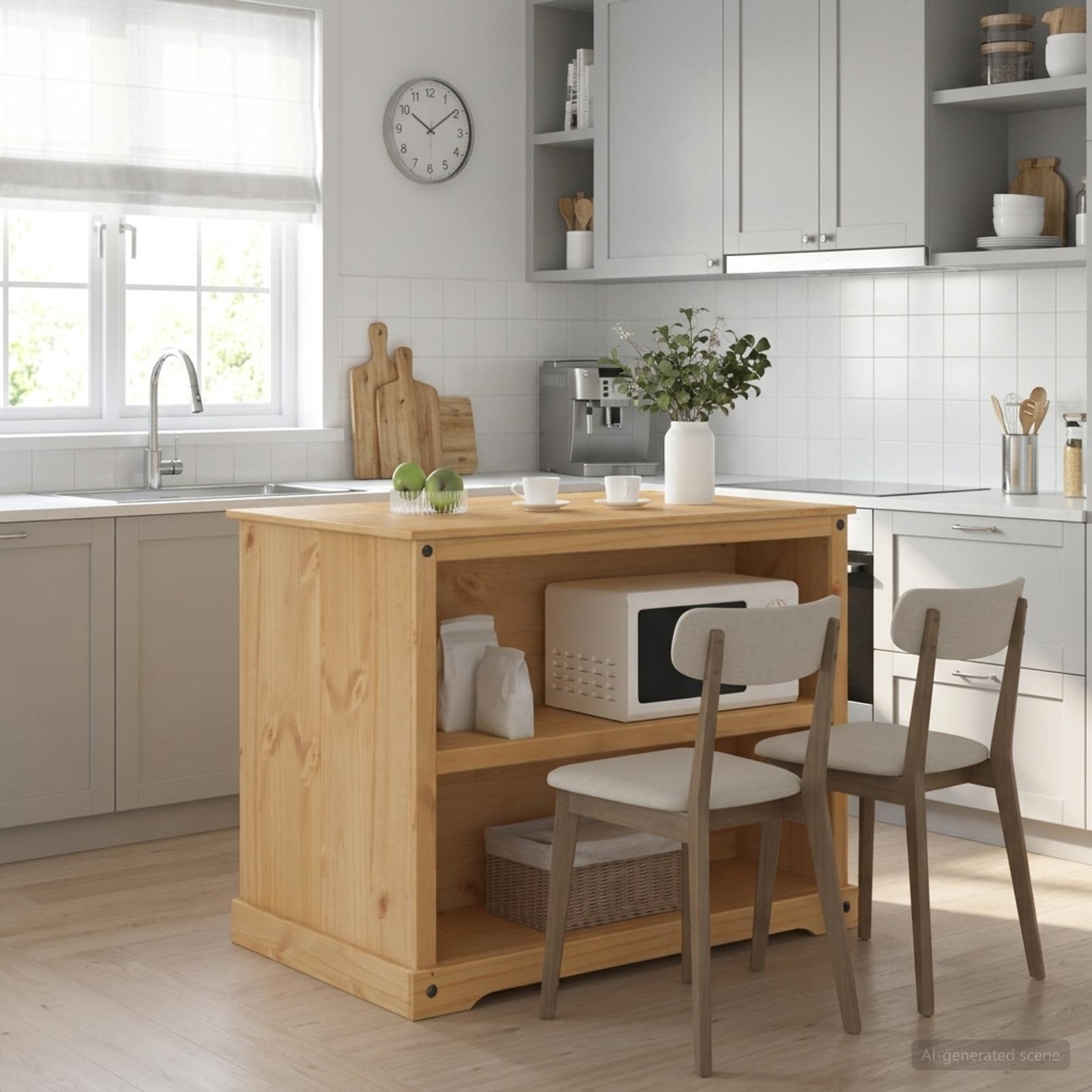 Καρότσι Κουζίνας 2 pcs Κερί Μέλι 112 x 77 x 91,5 cm Μασίφ Πεύκο
