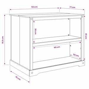 Kuchyňský vozík s policí 2 pcs Medový vosk 112 x 77 x 91,5 cm - obrázek 8