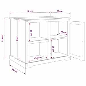 Kuchyňský vozík s policí 2 pcs Medový vosk 112 x 77 x 91,5 cm - obrázek 8