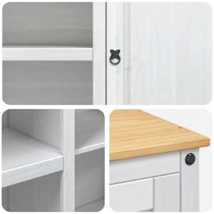Kuchyňský vozík 2 pcs Bílý a medový vosk 112 x 77 x 91,5 cm - obrázek 7
