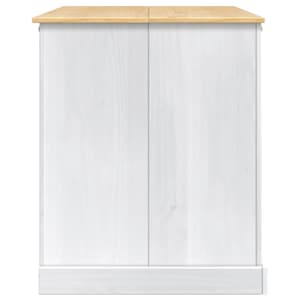 Kuchyňský vozík 2 pcs Bílý a medový vosk 112 x 77 x 91,5 cm - obrázek 5