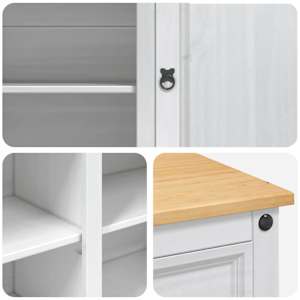 Kuchyňský vozík 2 pcs Bílý a medový vosk 112 x 70 x 91,5 cm - obrázek 7
