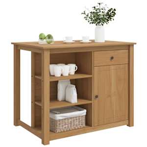 Kuchyňský vozík PANAMA 2 pcs Medový vosk 112 x 77 x 90 cm - obrázek 2