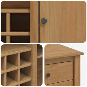 Kuchyňský vozík PANAMA 2 pcs Medový vosk 112 x 77 x 90 cm - obrázek 8
