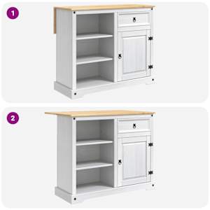 Sada kuchyňských ostrůvků se zásuvkou 3 pcs Bílý a medový vosk - obrázek 8