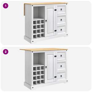 Skladování v kuchyni 2 pcs Bílý a medový vosk Masivní borovice - obrázek 7